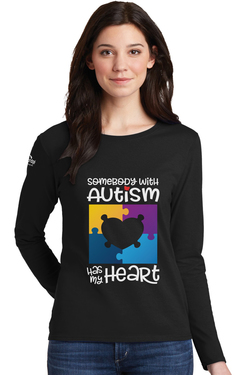 Image of Somebody With Autism Has My Heart - Gildan Softstyle® Long Sleeve T-Shirt