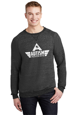 Image of Autism Advocate - Jerzees® Men's Snow Heather French Terry Raglan Crew Shirt